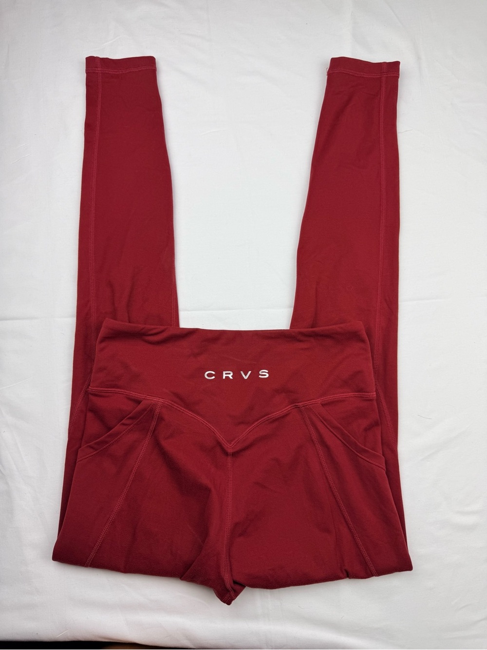 CRVS Deep Red High-Waist Leggings